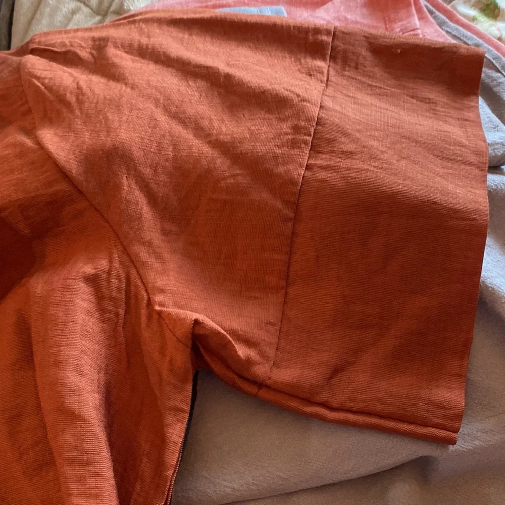 New Romanissa Brown & Black Stripe Short-Sleeve Notch Neck Top size 24-26 - Picture 11 of 11